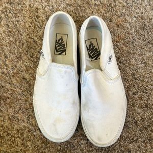 white slip on vans